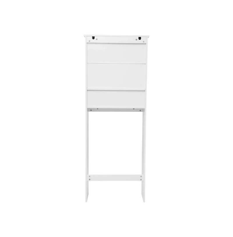 Merrick Lane Vigo Over The Toilet Bathroom Organizer With Shelves And Magnetic Closure Doors