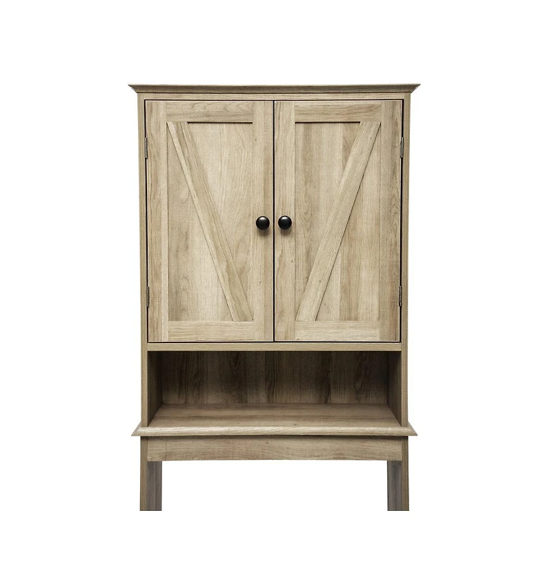 Merrick Lane Delilah Over The Toilet Bathroom Organizer With Shelves And Magnetic Closure Doors