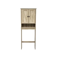 Merrick Lane Delilah Over The Toilet Bathroom Organizer With Shelves And Magnetic Closure Doors