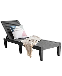 Inolait Sugift Outdoor Chaise Lounge Chair with 5 Positions Adjustable Backrest