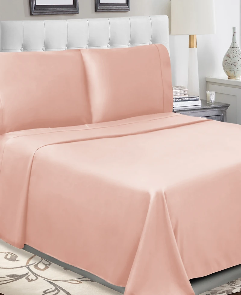 Superior Solid 300-Thread Count Cotton Percale Deep Pocket Sheet Set, California King