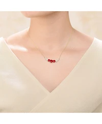 Gorgeous Sterling Silver 14K Gold Plated with Round Cubic Zirconia's Curved Bar Necklace