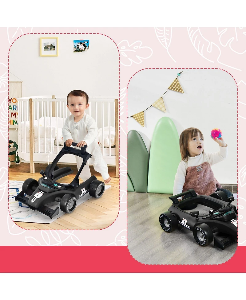 Slickblue Kids 4-in-1 Foldable Activity Push Walker with Adjustable Height