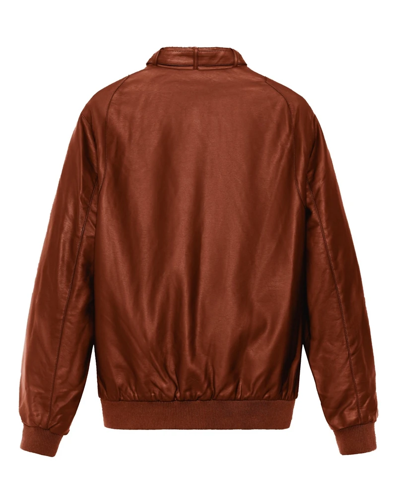Members Only Men's Faux Leather Iconic Racer Jacket
