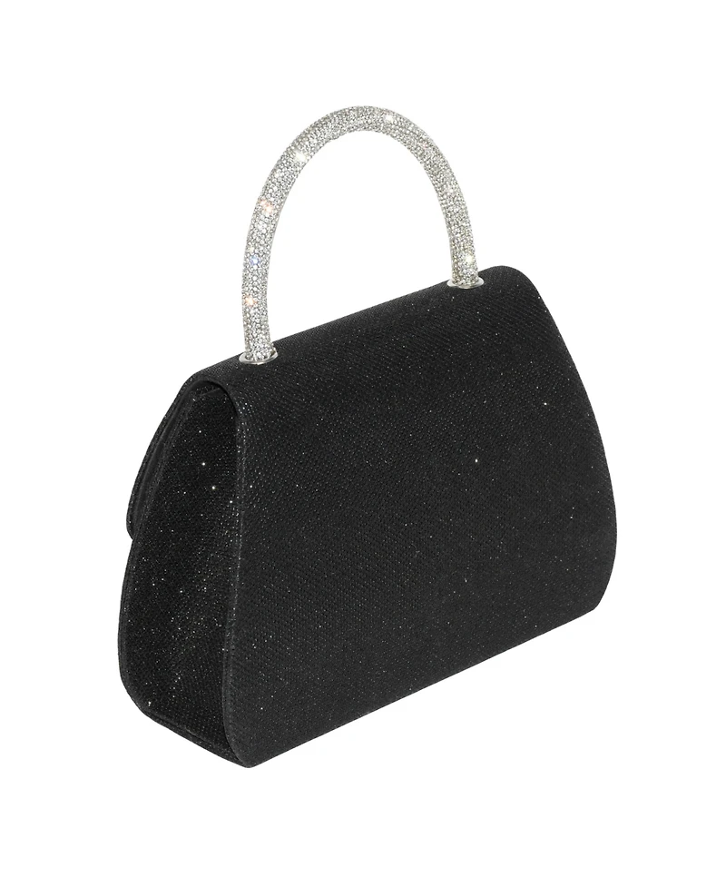 Ladies' Evening Bag with Glitter Handle and Bow