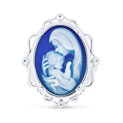 Bling Jewelry Classic Blue White Cameo Silver Ring for Mom - Victorian Lady Design