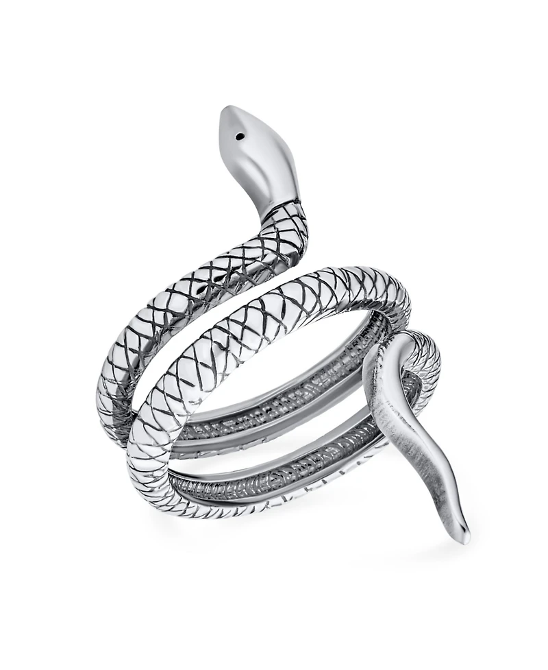 Bling Jewelry Garden Animal Pet Reptile Egyptian Stack Wrap Coil Serpent Snake Ring Band .925 Sterling Silver