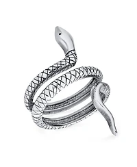 Bling Jewelry Garden Animal Pet Reptile Egyptian Stack Wrap Coil Serpent Snake Ring Band .925 Sterling Silver