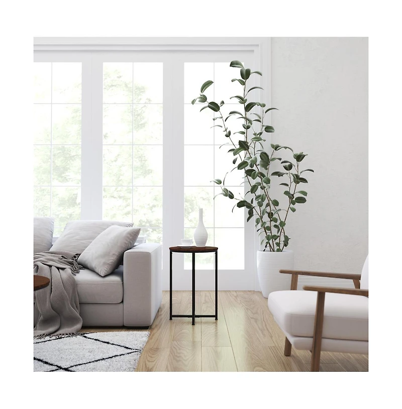 Fairdale End Table With Round Cross Brace Frame