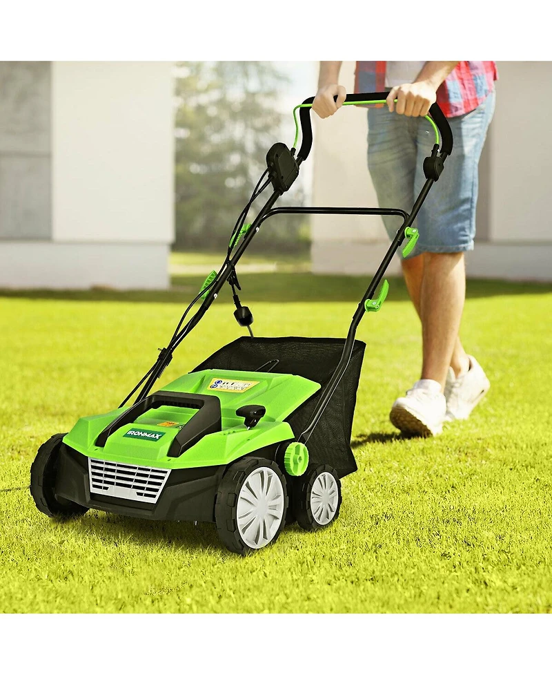 Slickblue 15 Inch 13 Amp Electric Scarifier with Collection Bag and Removable Blades