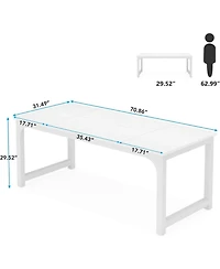 Tribesigns 70.86”Executive Desk, Large Office Computer Desk with Thicken Frame, Modern Simple Workstation Business Furniture for Home Office, W