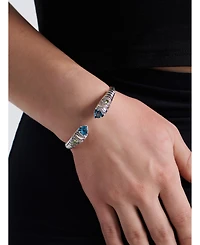 Devata Amethyst & Bali Uluwatu Cuff Bracelet in Sterling Silver and 18K Gold