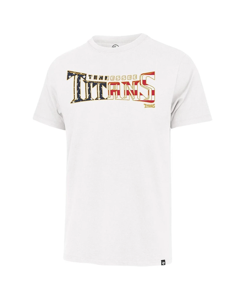 47 Men's White Tennessee Titans Flag Script Franklin T-Shirt