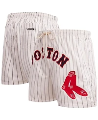 Pro Standard Men's Cream Boston Red Sox Pinstripe Retro Classic Woven Shorts