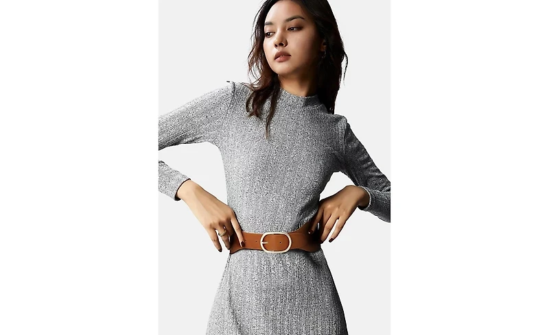 Women's Wide Belt Loop Center Buckle Victoria Hyde Heather