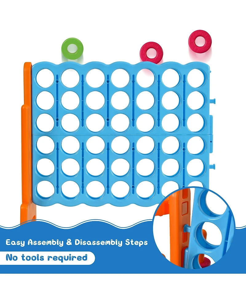 2 Pcs Giant 4 in A Row Jumbo 4-to-Score Game Set W/Storage Carrying Bag for Kids Adult