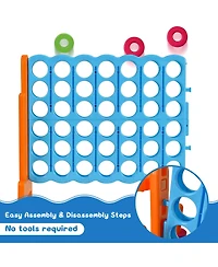 2 Pcs Giant 4 in A Row Jumbo 4-to-Score Game Set W/Storage Carrying Bag for Kids Adult