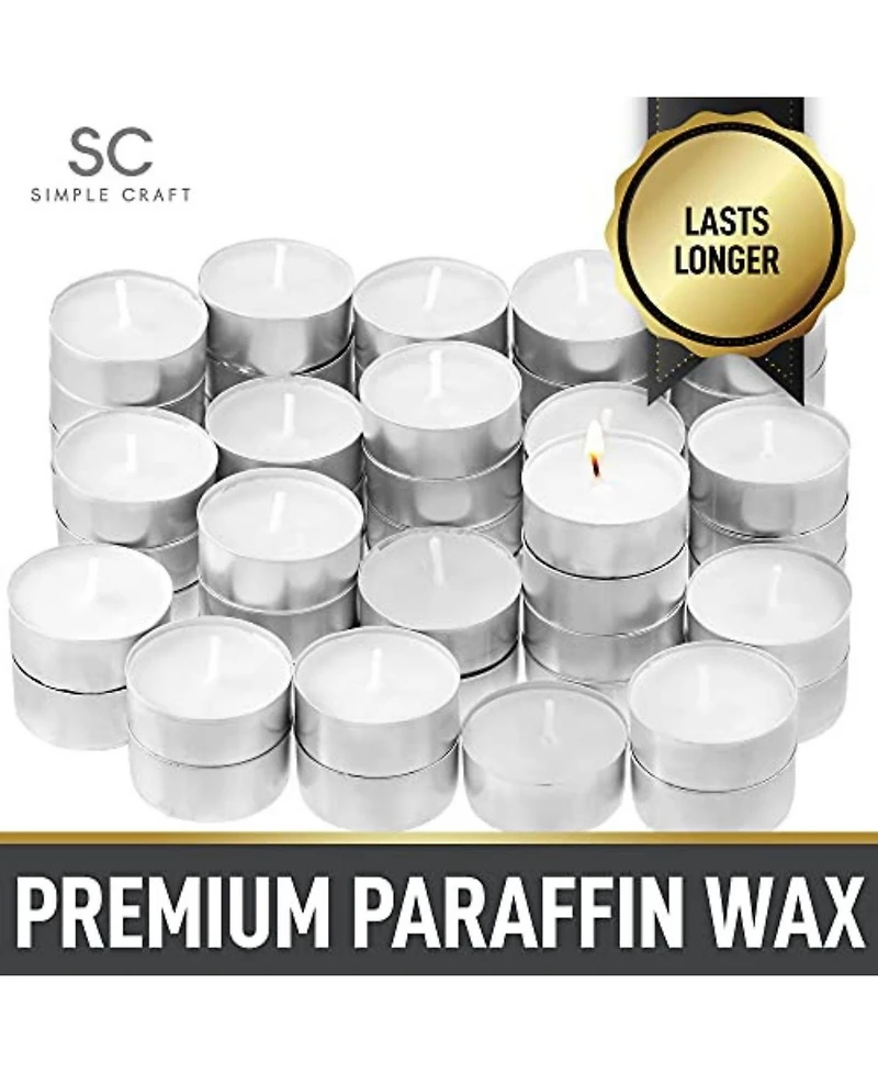 Pack Smokeless Unscented Long Burning Tea Lights Candles for Home