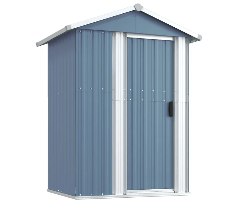 vidaXL Garden Shed Gray 49.6"x38.4"x69.7" Galvanized Steel