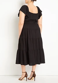 Eloquii Women's Ruffled Tiered Maxi Dress