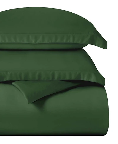 Superior Egyptian Cotton 400 Thread Count Solid Luxury Duvet Cover Set, Full/Queen