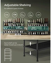 Slickblue Multi Tier Shoe Rack, Shoe Organizer, Fabric Shoe Shelf Storage, Height-Adjustable Shoe Rack