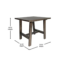Merrick Lane Mabel Farmhouse Trestle End Table, Solid Wood Rustic Accent Table
