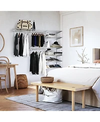 Sugift Adjustable Closet Organizer Kit with Shelves and Hanging Rods for 4 to 6 Feet