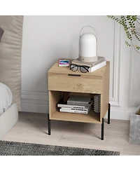 Sugift Modern Nightstand with Charging Station