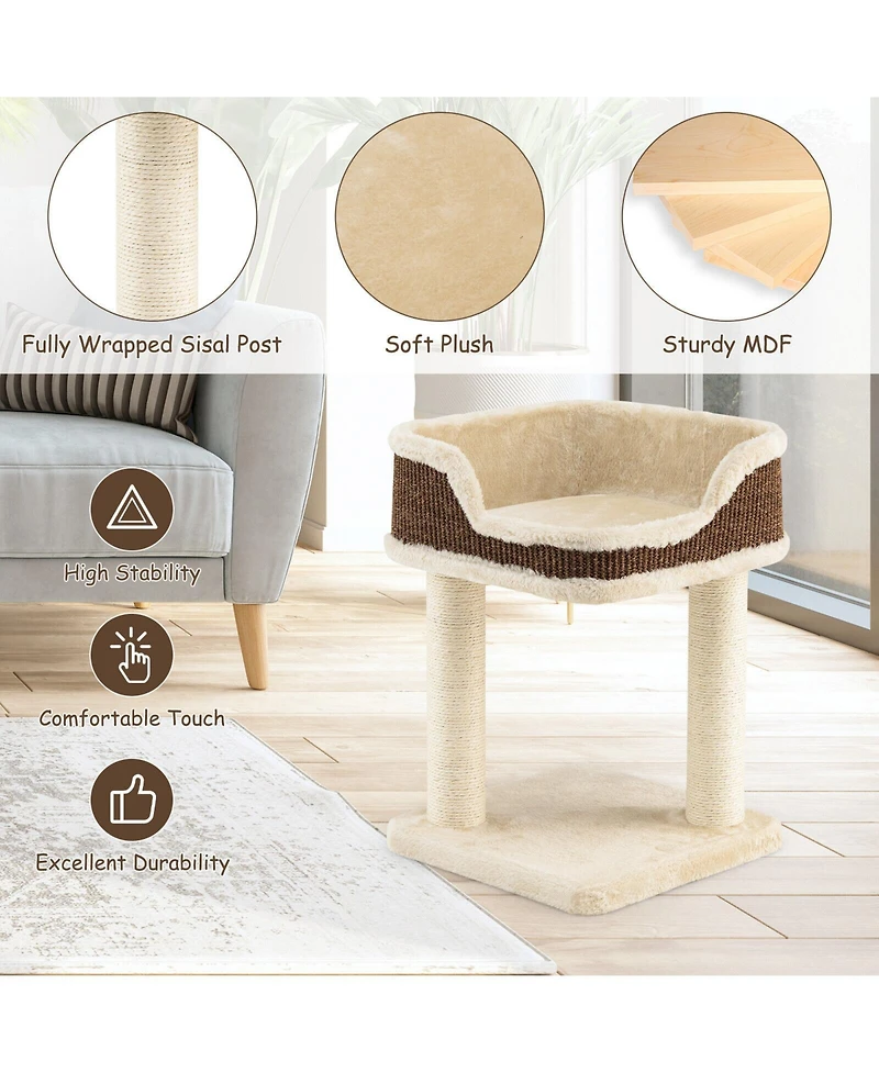 Vebreda Sugift Multi-Level Cat Climbing Tree with Scratching Posts and Large Plush Perch
