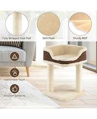 Vebreda Sugift Multi-Level Cat Climbing Tree with Scratching Posts and Large Plush Perch