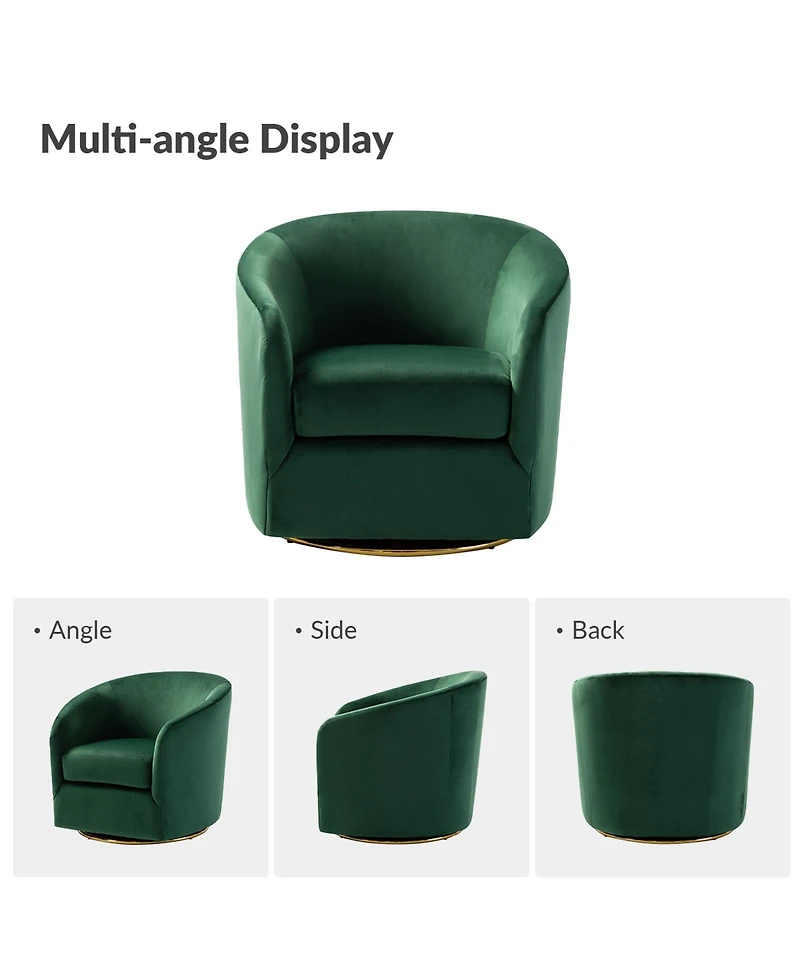Swivel Accent Chair with Gold Metal Base for Living Room Nursery