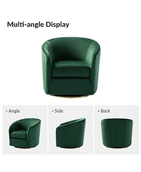 Swivel Accent Chair with Gold Metal Base for Living Room Nursery