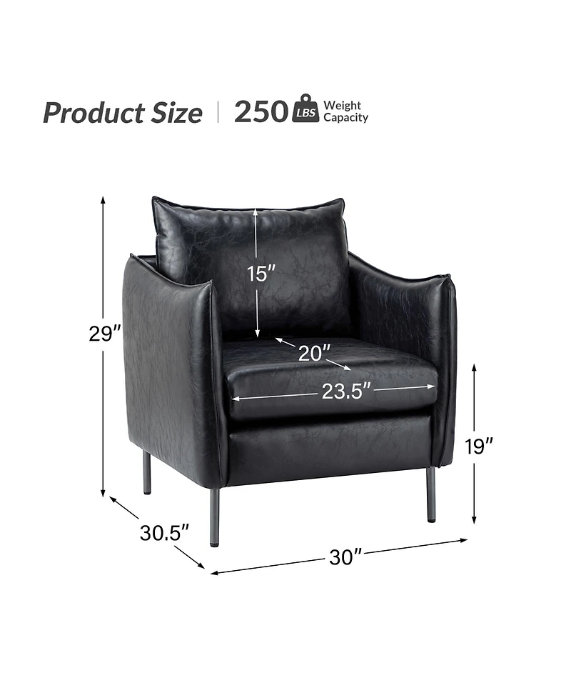 Hope Comfy Living Room Armchair with Metal Legs