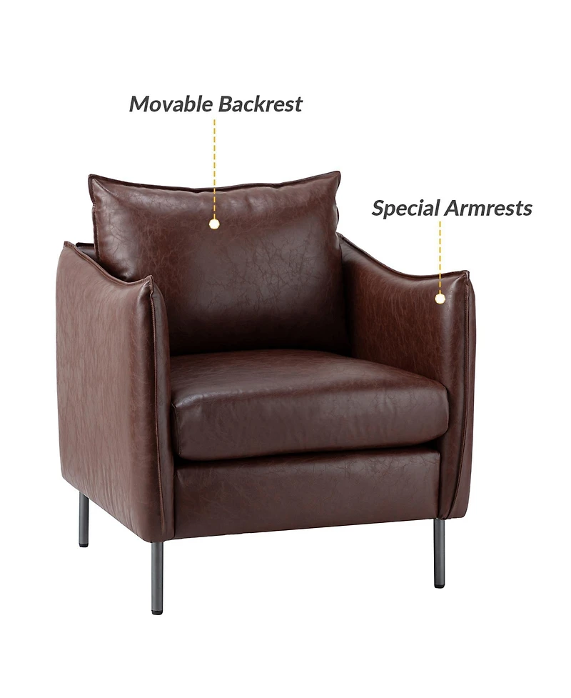 Hope Comfy Living Room Armchair with Metal Legs