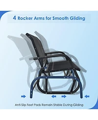 Sugift Swing Glider Chair 48 Inch Loveseat Rocker Lounge Backyard