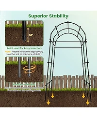 Sugift 7.5 Feet Garden Arch Trellis with Pe Coated Metal Structure