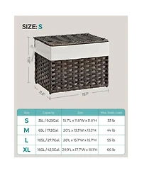 Decorative Rattan-Look Storage Basket with Cotton Liner and Carry Handles