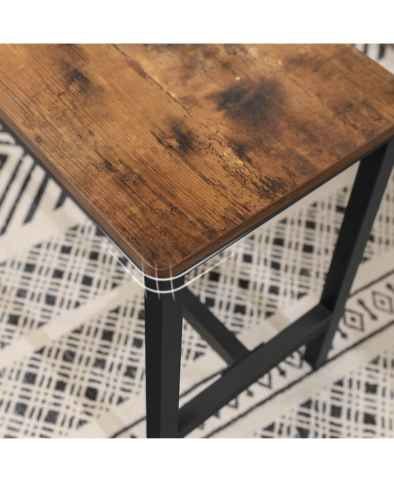 Slickblue Table Benches, Pair of 2, Industrial Style Indoor BenchesDurable Metal Frame