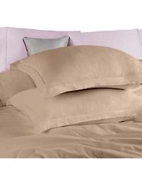 Superior Cotton Linen Blend Solid 3-Piece Duvet Cover Set, King/ California King