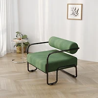 Simplie Fun Living Room Iron Sofa Chair, Lazy Individual Chair, Balcony Leisure Chair (Color: Green)