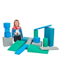 ECR4Kids SoftZone Soft Builder Blocks, Assorted, 16-Piece