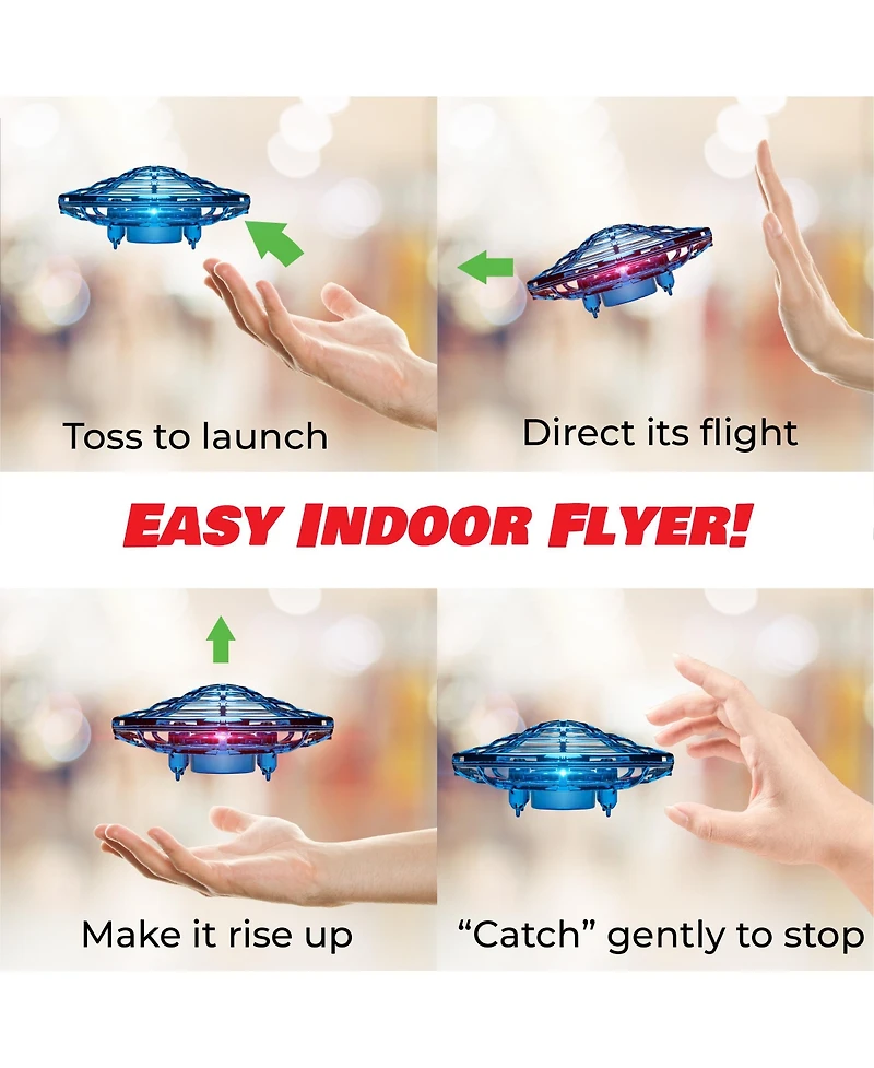 Force1 Scoot Hand Operated Drone for Kids or Adults - Blue