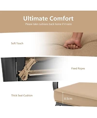 Sugift Patio 2-Person Glider Bench Rocking Loveseat with Cushioned Armrest