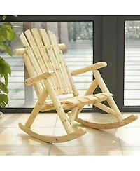 Inolait Sugift Wood Single Porch Rocker Lounge Patio Rocking Chair