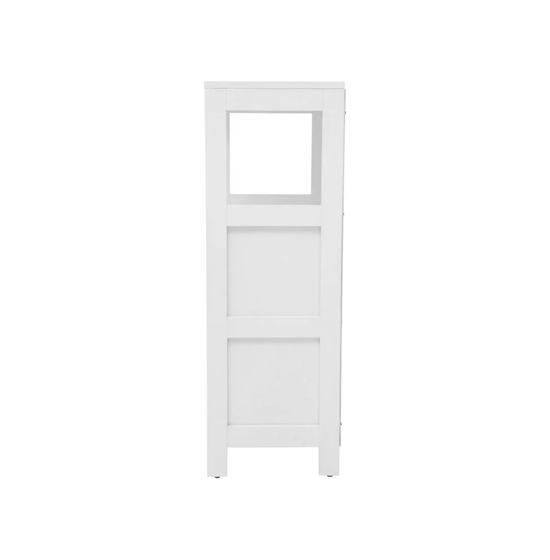 Merrick Lane Delilah 2 Drawer Bathroom Storage Cabinet Organizer With Open Display Shelf