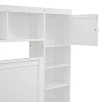Streamdale Wooden Queen Bed with Cabinetry and Outlets