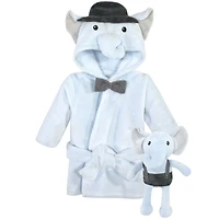 Hudson Baby Boys Cozy Fleece Robe & Playtime Pals