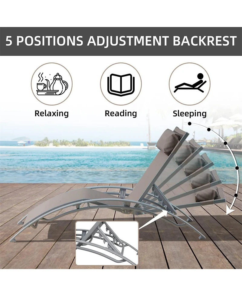 Streamdale 3-Piece Outdoor Lounge Set, Khaki, Aluminum, All-Weather