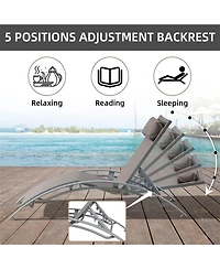 Streamdale 3-Piece Outdoor Lounge Set, Khaki, Aluminum, All-Weather